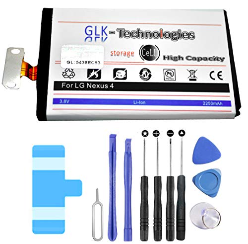 GLK Technology   Batería para LG Nexus 4 E960 Optimus G E975 E970 BL T5 (2250 mAh)