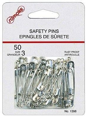 Symak 1398-X 1 Pack of 50 Size 3 Large (2 inches) Safety Pins Sewing Quilting Arts & Crafts, White