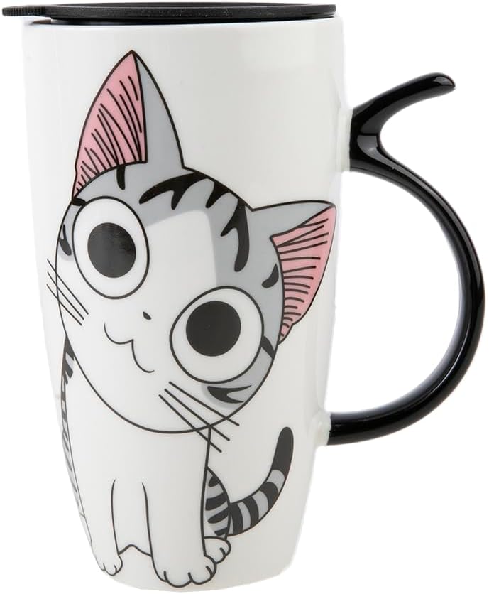 lachineuse Giant Cute CAT Mug - Kawaii Cat Design - 600ml