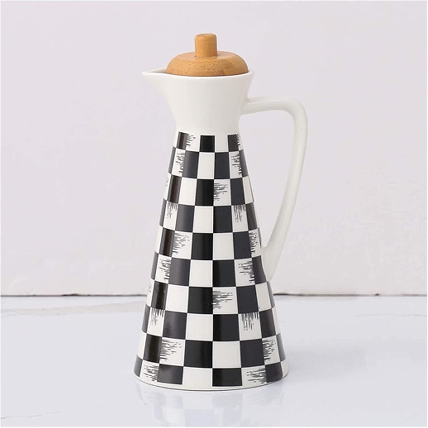 Vinegar Bottle Anti-Leakage 400 ml Oil Dispenser Bottle-Soy Sauce or Vinegar Cruet with Ceramic Tabletop Olive Oil Dispenser Bottle-Marble Ceramic Dinner