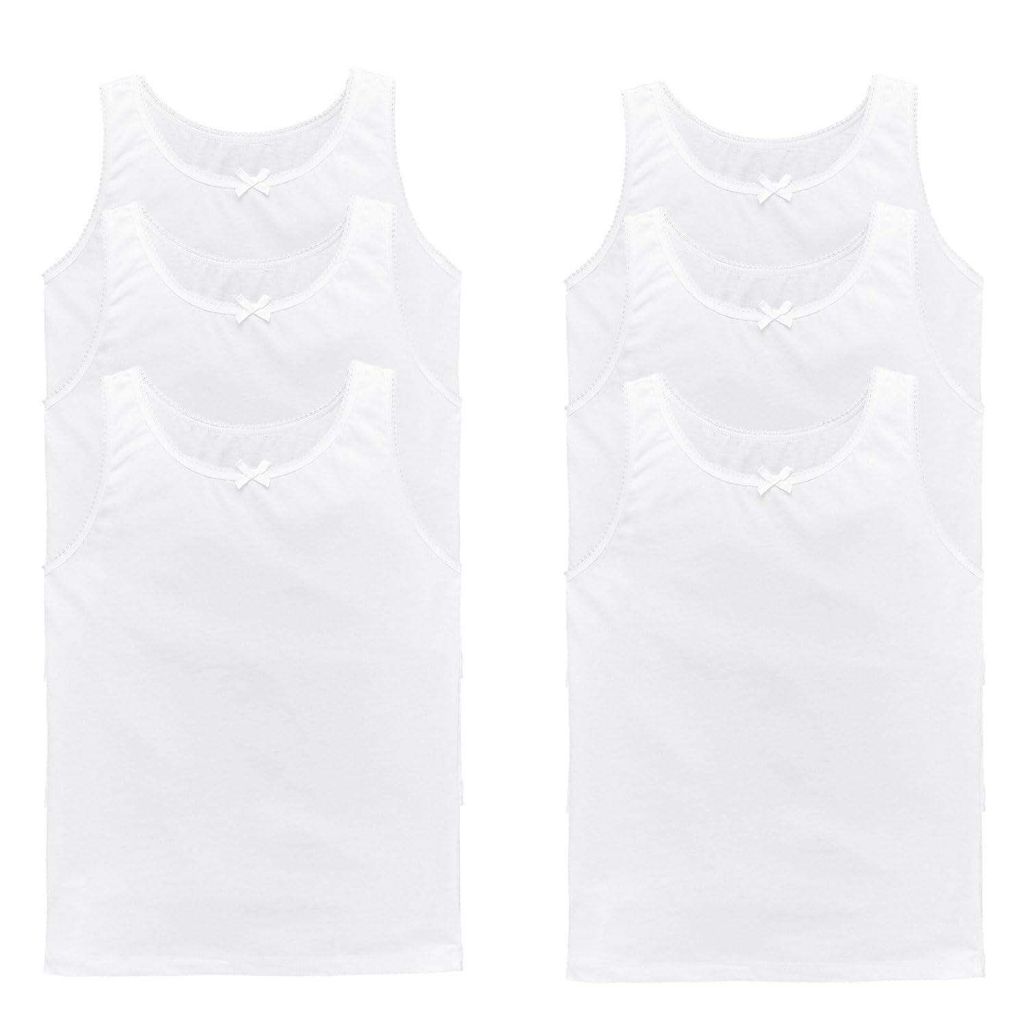 3 & 6 Pack Kids Girls Underwear Vest, 100% Cotton Back to School Vest, Super Soft Kids Undershirts Comfortable Sleeveless Kids Tank Tops 2-13 Years Old