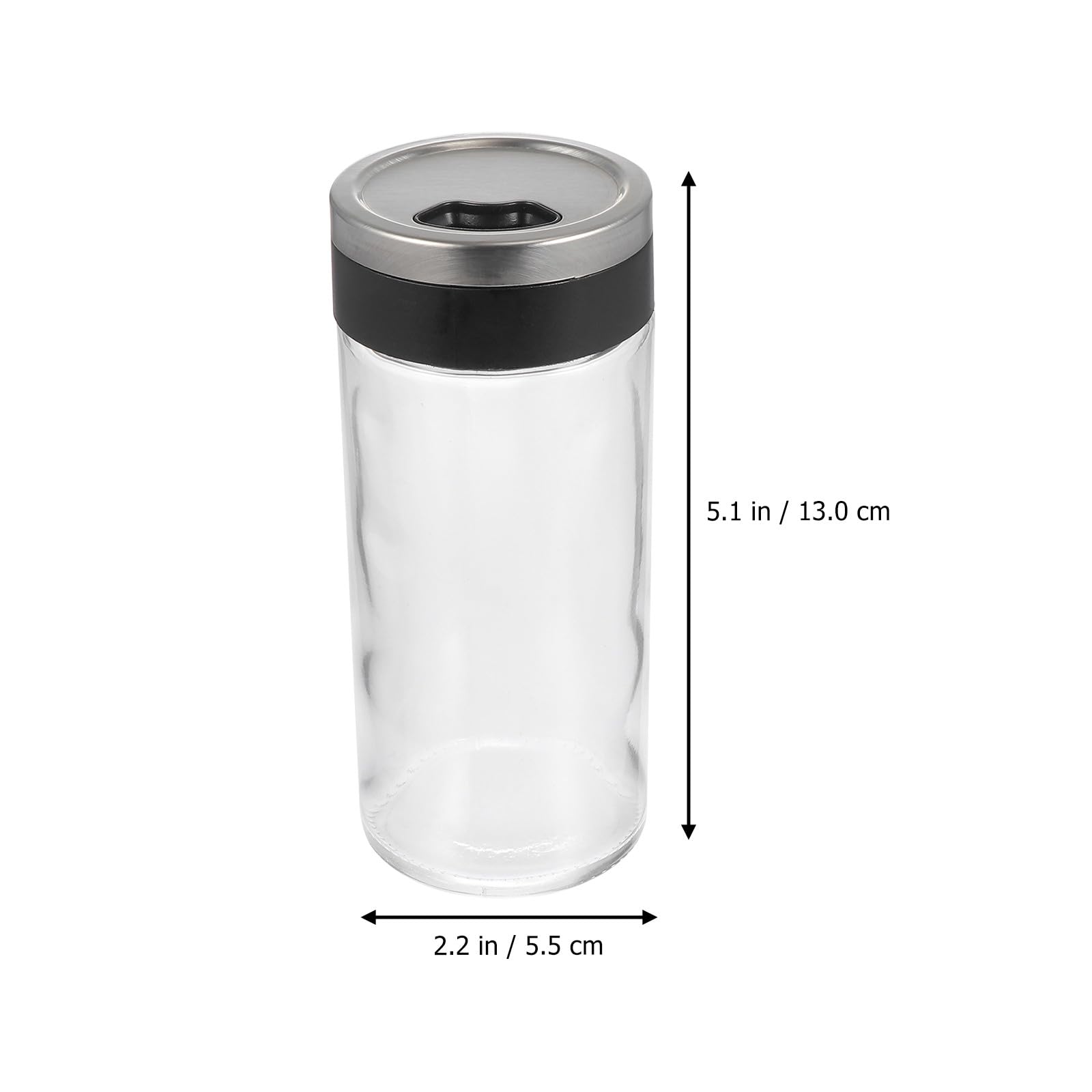 VANZACK 4 Stück Transparente Gewürzflaschen aus Glas 150 ml Vorratsgläser für Salz Pfeffer Zucker Lebensmittelecht Rostfrei mit Schraubdeckel Küchenaufbewahrung