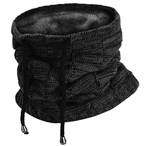 VBIGER Men Women Winter Neck Warmer Gaiter with Drawstring Multi-Purpose Thick Knit Hat Circle Loop Scarf Double Layer Windproof