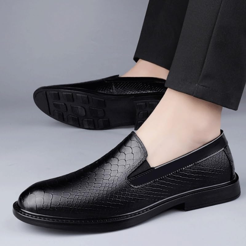 Men's Oxford Shoes Casual Leather Dress Shoes Non-Slip Low Block Heel Work Shoes Formal Leather Shoes for Weddings Business Office Prom3