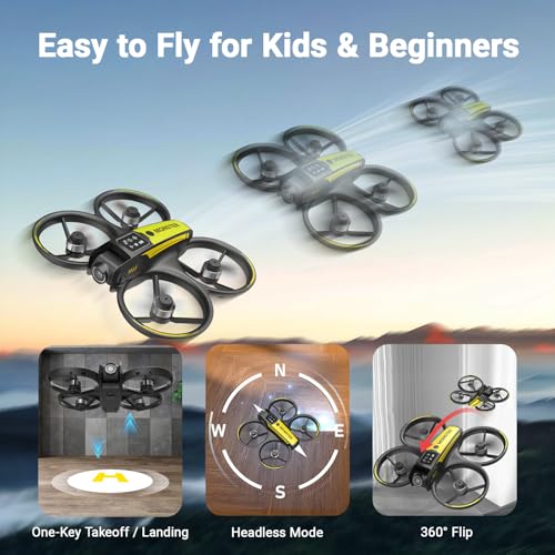 Drone for Kids with Camera and 4.5" Screen Remote – Beginner RC Drone with Brushless Motor, Optical Flow Hover, One-Key Takeoff, FPV Video, 2 Batteries - Image 6