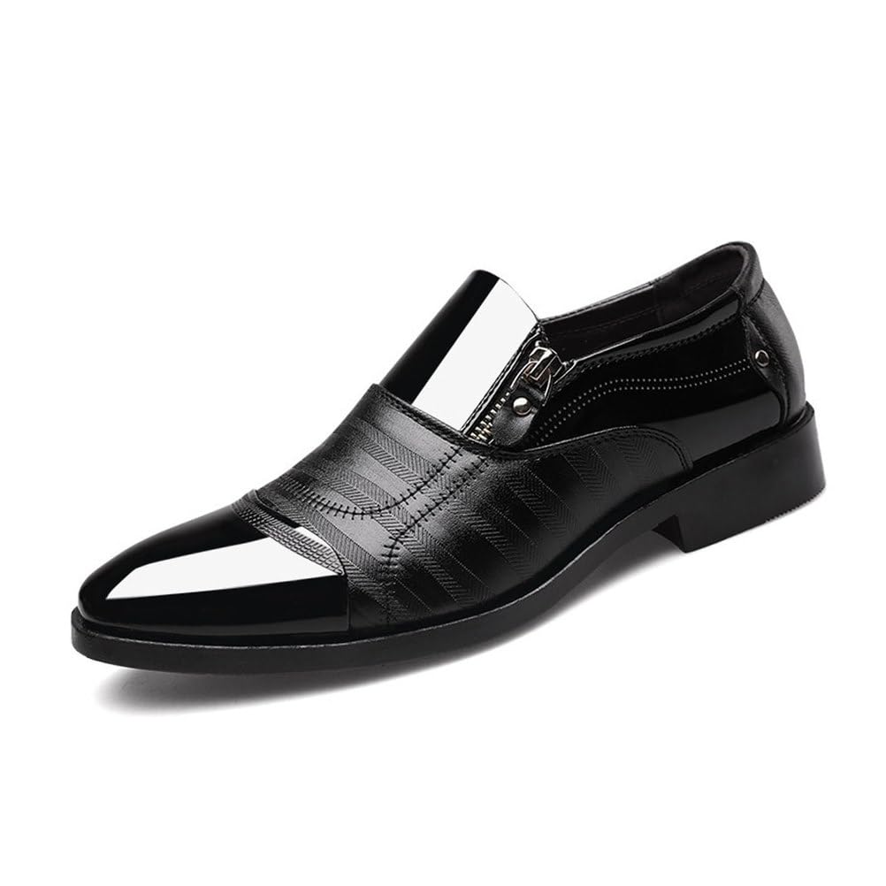 Mocassini Eleganti da Uomo in Pelle Verniciata Classici Stringati Business Scarpe Oxford da Sposa