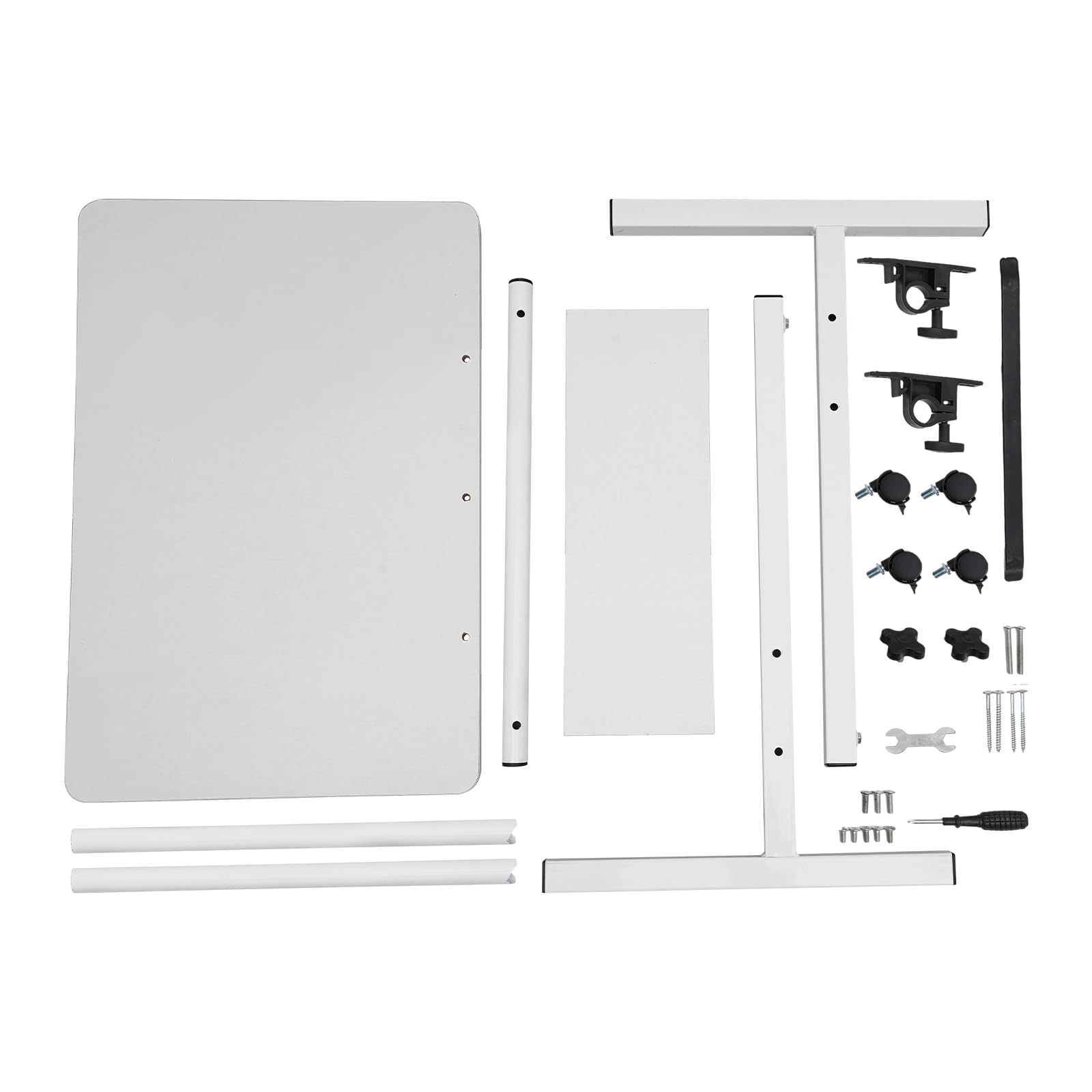 Rolling Computer Stand with Adjtable Height Computer Cart Portable Laptop Desk Adjtable Height Standing Desk Mobile Podium White — view 9