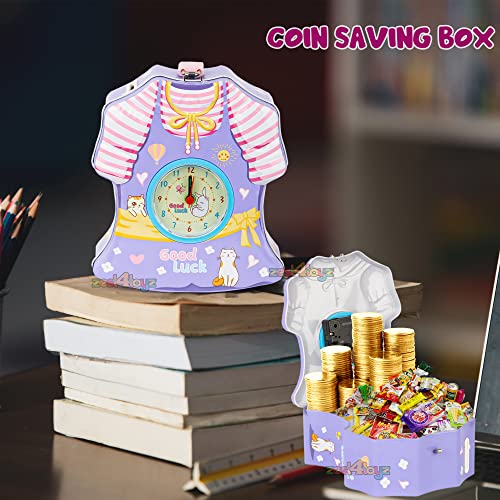 Image of Zest 4 Toyz Money Bank for Kids 2 in 1 Metal Piggy Bank with Lock N Key Table Alarm Clock for Kids Money Saving Box Gullak Money Box Coin Bank Cash Box Birthday Gift Toy Age 3+