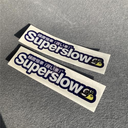 Image of Car Styling Sticker for Japanese Superslow Snail Creative Words Auto Oil Tank Window Body Vinyl Computer Case Motocross Decals (N 13x3cm Blue 2PCS)