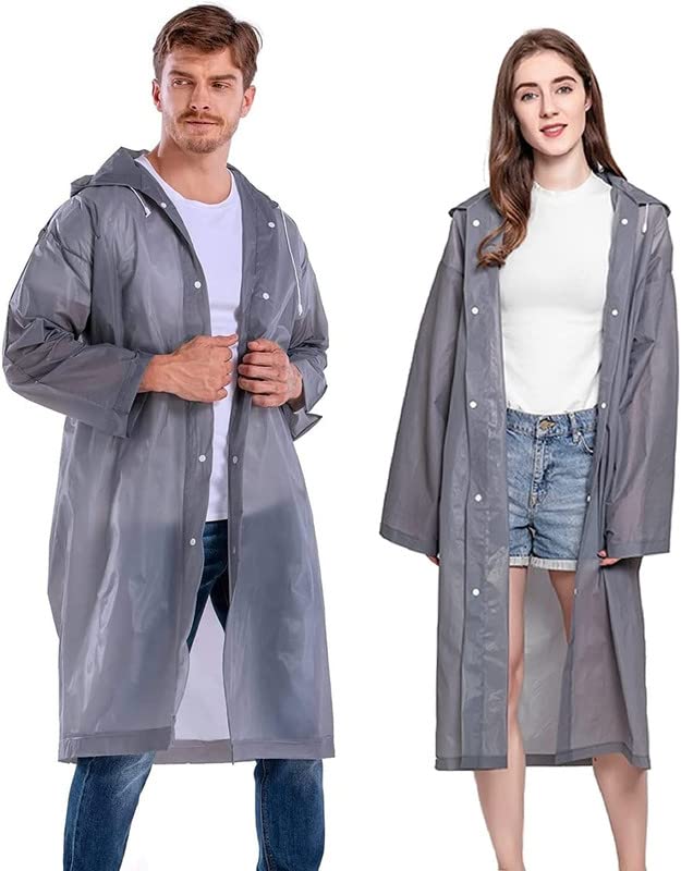 Image of AUGEN By Visions India Women EVA Waterproof Transparent Rain Coat Hooded Outdoor Water Resistant Portable Raincoat Suit for Unisex EVA Rain Coat (Free Size)