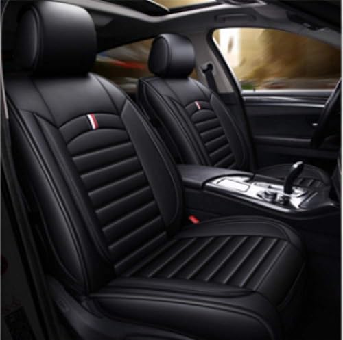 ANKIV Juego completo de fundas de cojín y almohadas de cuero sintético para asiento delantero y trasero de coche con reposacabezas y soporte de
