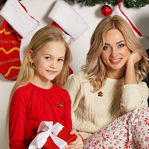 STOBOK 25 Pcs Pinos Broche de Led Broche de Natal Broche de Sino de Boneco de Neve de Papai Noel Bro