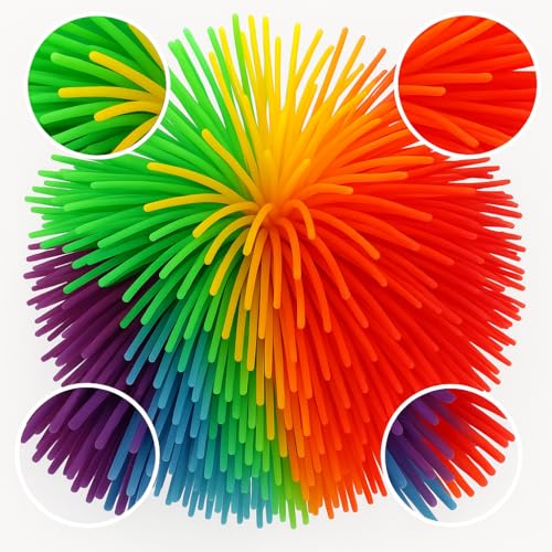Stringy Balls - Komfortable Weiche Silikon-Konstruktion Stress Relief Regenbogen Bunte Pom Aktives Spielzeug Flauschigen Jugging Sensorische Kugel