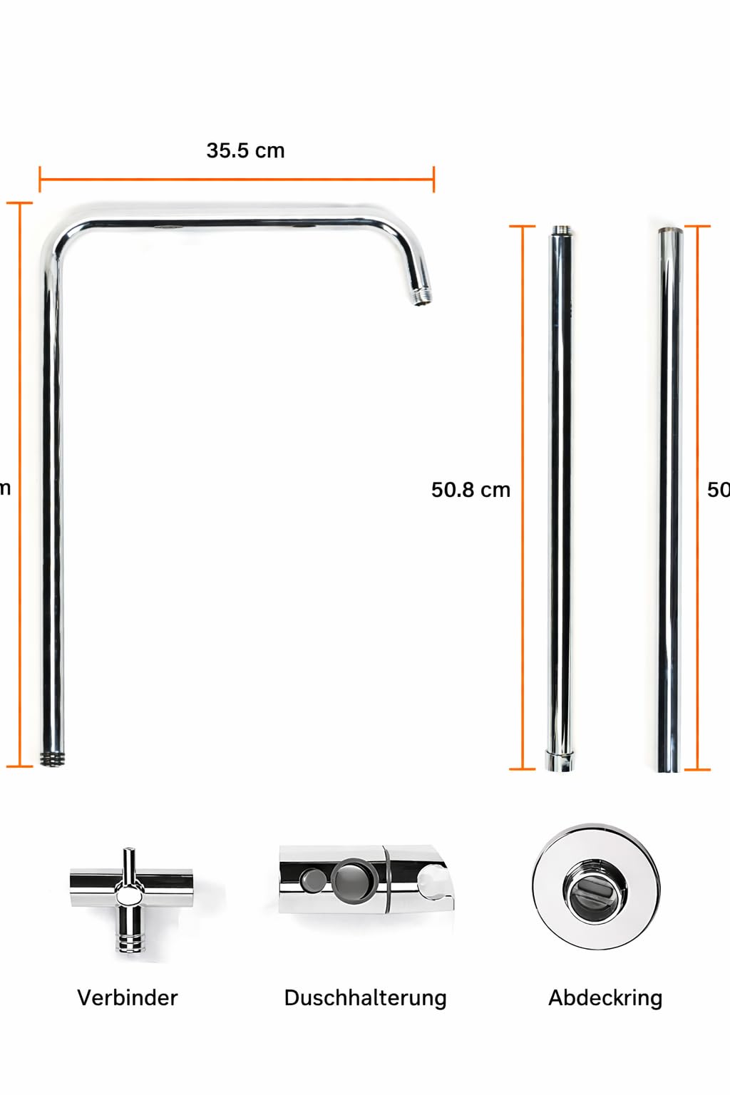 Cobbe Thermostatische Duscharmatur mit 12" eckiger Regendusche, 20" höhenverstellbarer Schienensatz, 6-Modus-Handbrause, 1,5m Schlauch, Dreifach-Wasserauslasssteuerung (Chrom)