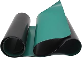 Alfombrilla antiestática para banco de trabajo, Alfombrilla de goma antiestática for estación de trabajo, compatible con ESD, for soldadura y reparación de electrónica, color verde, 130 x (100-1000) x