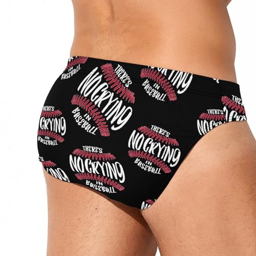 There's No Crying in Baseball Mens Swim Briefs Bikini Sexy Low Rise Trunks Swimsuit Bathing Suit Beach3