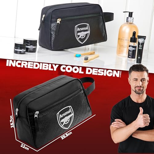Trousse de toilette Arsenal F.C. homme suspendue noire avec poche zippée de voyage