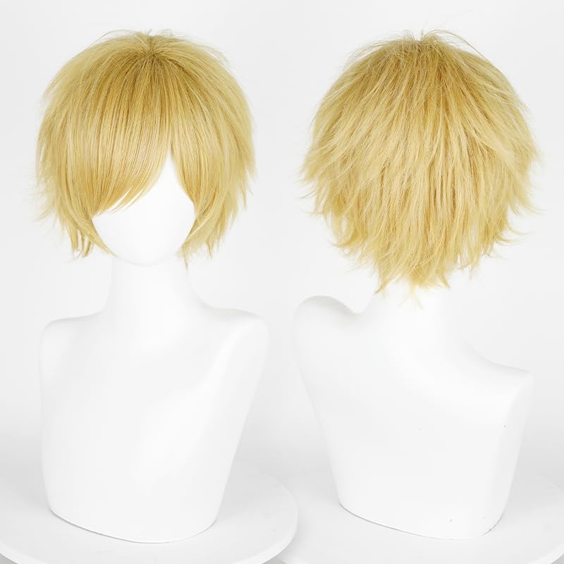 Image of Max Beauty Unisex Anime Short Cosplay Short Wigs With Bangs Heat Resistant Hair for Party and Halloween for Gift + Cap