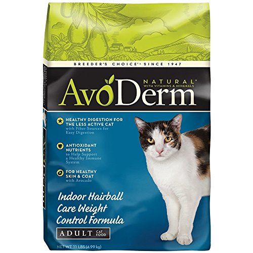 Avoderm Natural Indoor Hairball Care Weight Control Formula Dry Cat Food, 11-Pound
