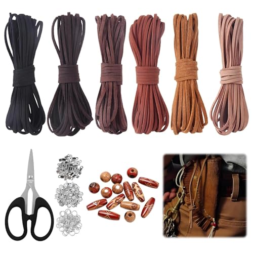 Farben Lederband Lederband für Ketten Flaches lederschnur Set DIY Bracelet Necklace Handmade Jewelry Craft Supplies.