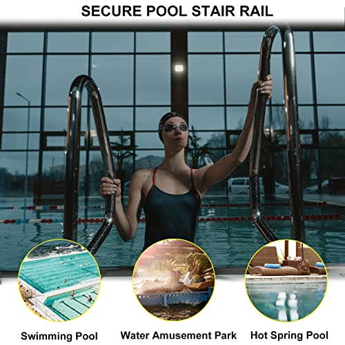 Plerile Edelstahl Schwimmbad Handlauf, 304 Edelstahl Swimmingpool Treppen Haltegriff Sicherheits Handlauf Für Den Unterirdischen Pool-Einstieg, Geschwungene Pool Handläufe Bis 150 Kg Belastbar – Bild 4