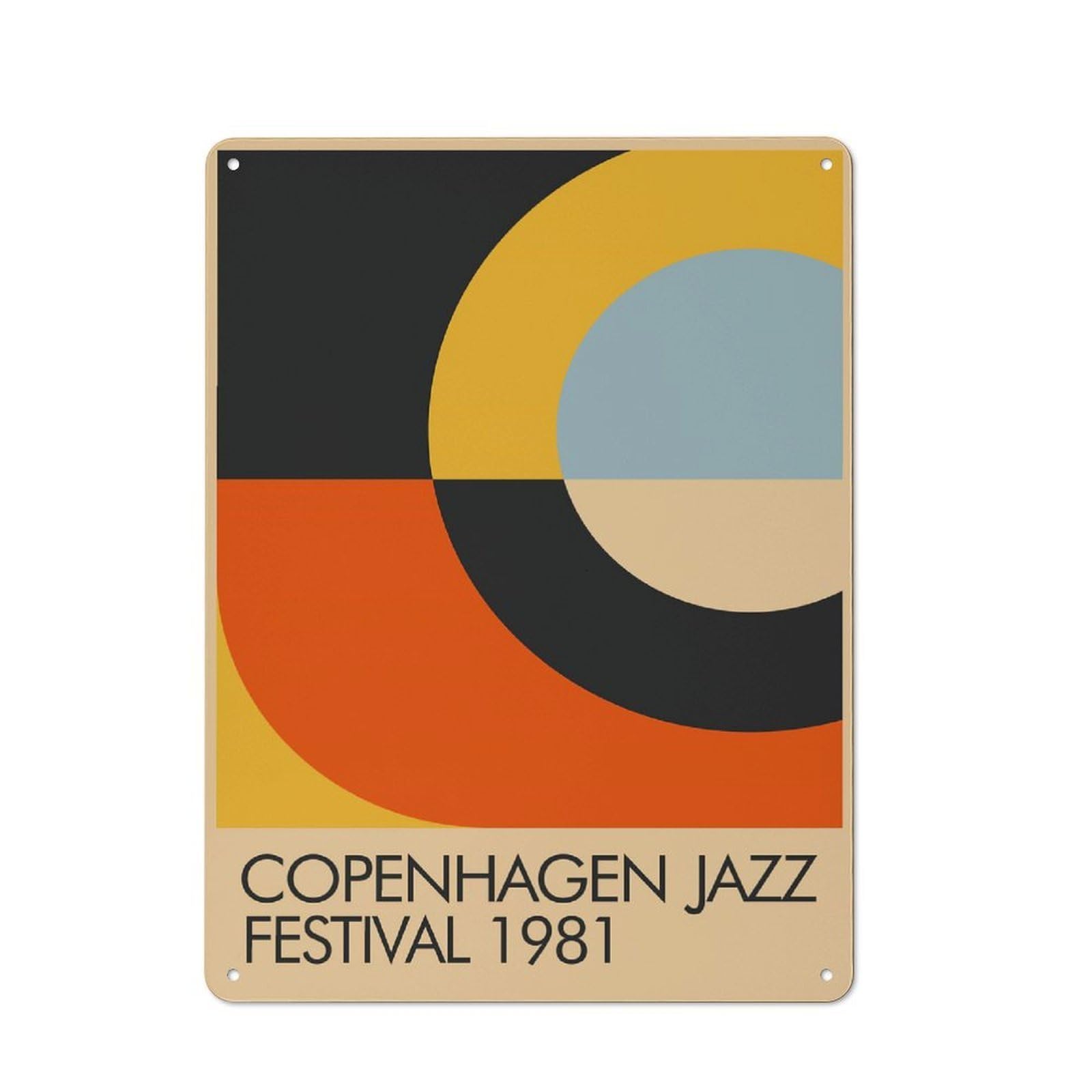 Junmoney Style-2 Copenhagen Jazz Festival 1981 Rustic Printed Metal Sign 40X30cm For Garage Or Workshop, For Garage, Workshop And Man Cave Decoration