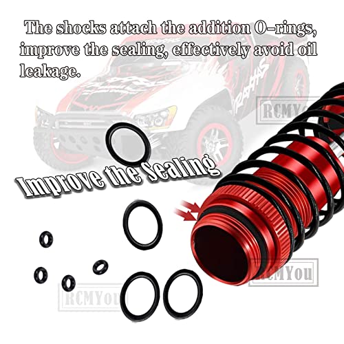 Rcmyou Rc Upgrades Part For 1/10 Slash 4X4 Vxl,Rustler 4X4 Vxl,Stampede 4X4 Vxl,Hoss 4X4 Vxl,Rc Drive Shaft Cvd Axles & Alloy Big Bore Rc Shock Absorber Set,Red #TOP4
