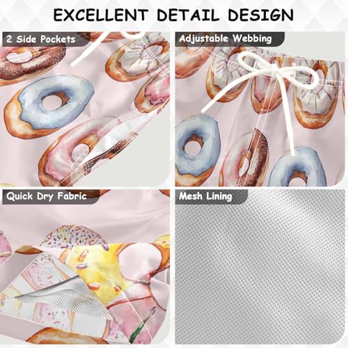 Boccsty Sprink Sugar Pink Donuts Boys Swim Trunks Baby Kids Swimwear Summer Toddler Beach Board Shorts 2T3