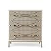 HomeRoots White Mango Wood Solids, MDF, Steel Mango Wood 3 Drawers Chest