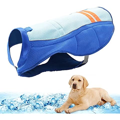 Mosucoirl Dog Cooling Vest Summer Dog Coat,Dog Swamp Cooler Breathable Vest Evaporative Jacket Anti-Heat summer Pet Jacket for Small Medium Large Dog Sport Outdoor Walking Hunting Training (XS, Blue) Cover