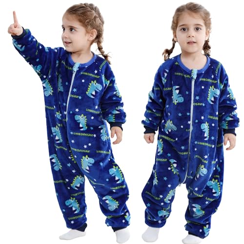 Image of MICHLEY Flannel Sleeping Sack,Baby Sleeping Bag Wearable Blankets 9M-6Y | Toddler Clothes,Unisex Pajamas, Long Sleeve,Zipper, For Autumn Winter,Suitable Girls And Boys,Warm & Breathable