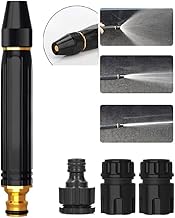 VIHLANATH Water Spray Gun For Car Wash Bike Washing Gun For 1/2" Hose Pipe High Pressure Water Gun Nozzle Adjustable Car Washer Gun Brass Jet Water Spray Nozzle For Garden, 165x24mm