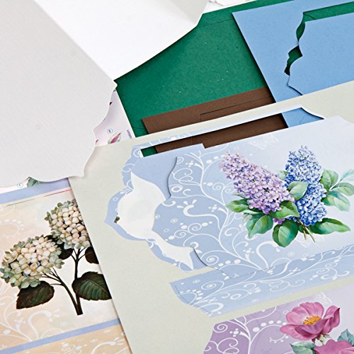 Quattro fiori 3D pre-tagliati per decoupage e