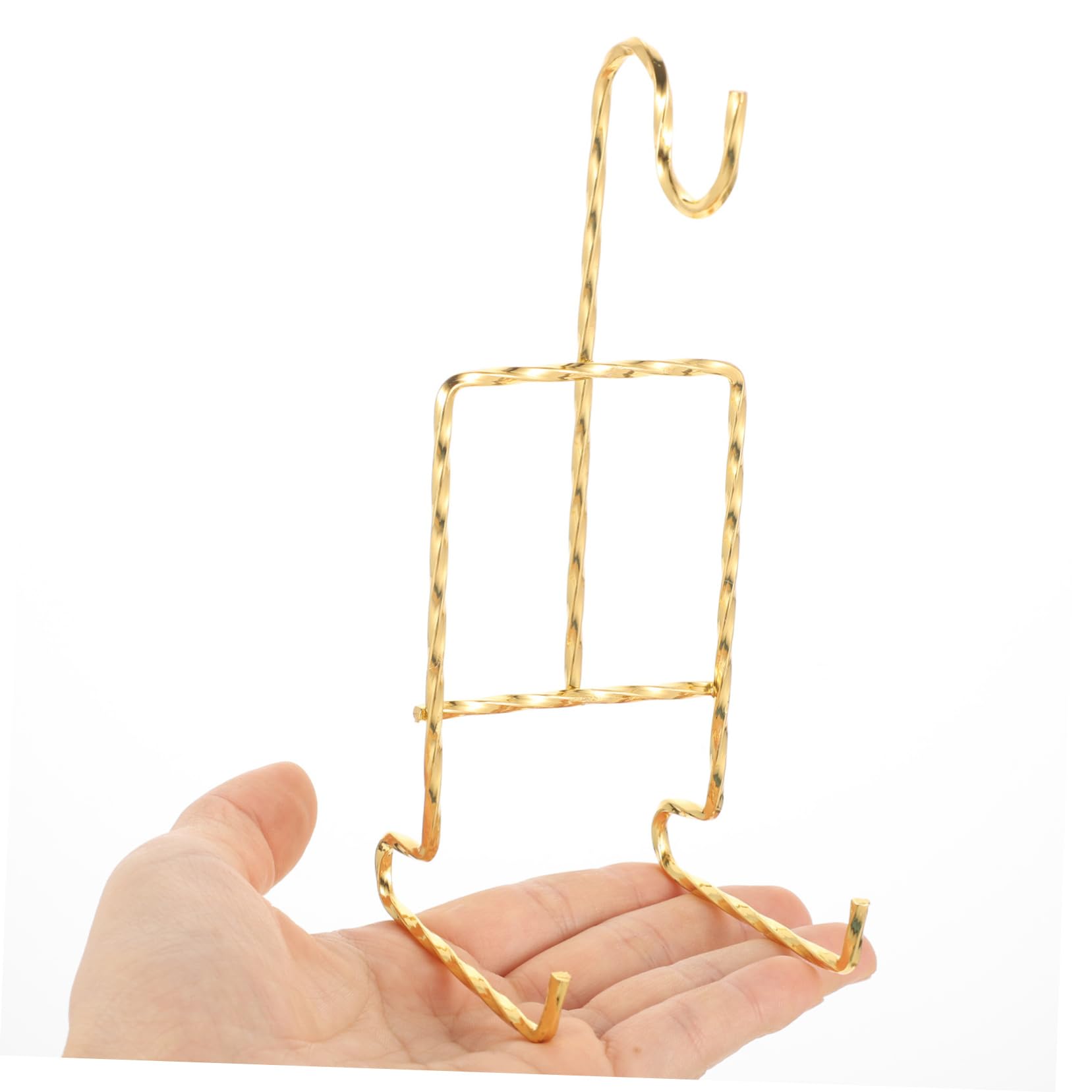 WOONEKY 2sets Metal Plate Holder Dish Display Stands Cup Holder Table Mount Plate Display Rack 2pcs*2