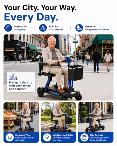 Image of Lightweight Folding Mobility Scooter for Adults & Seniors