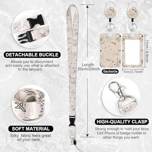 Porta-crachá de identificação com cordão, porta-cartões de identificação retrátil com clipe de carre