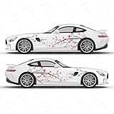 2PCS Cherry Blossom Car Livery, Japanese Theme Side Car Vinyl Livery, Universal Size, Large Vehicle Graphics, Car Livery (15)