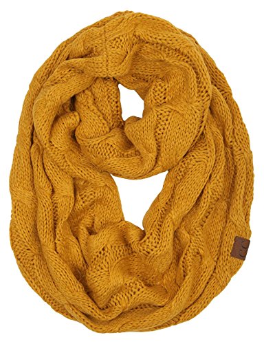 Funky Junque Matching 2 Pack Oversized Beanie & Infinity Scarf - Mustard3
