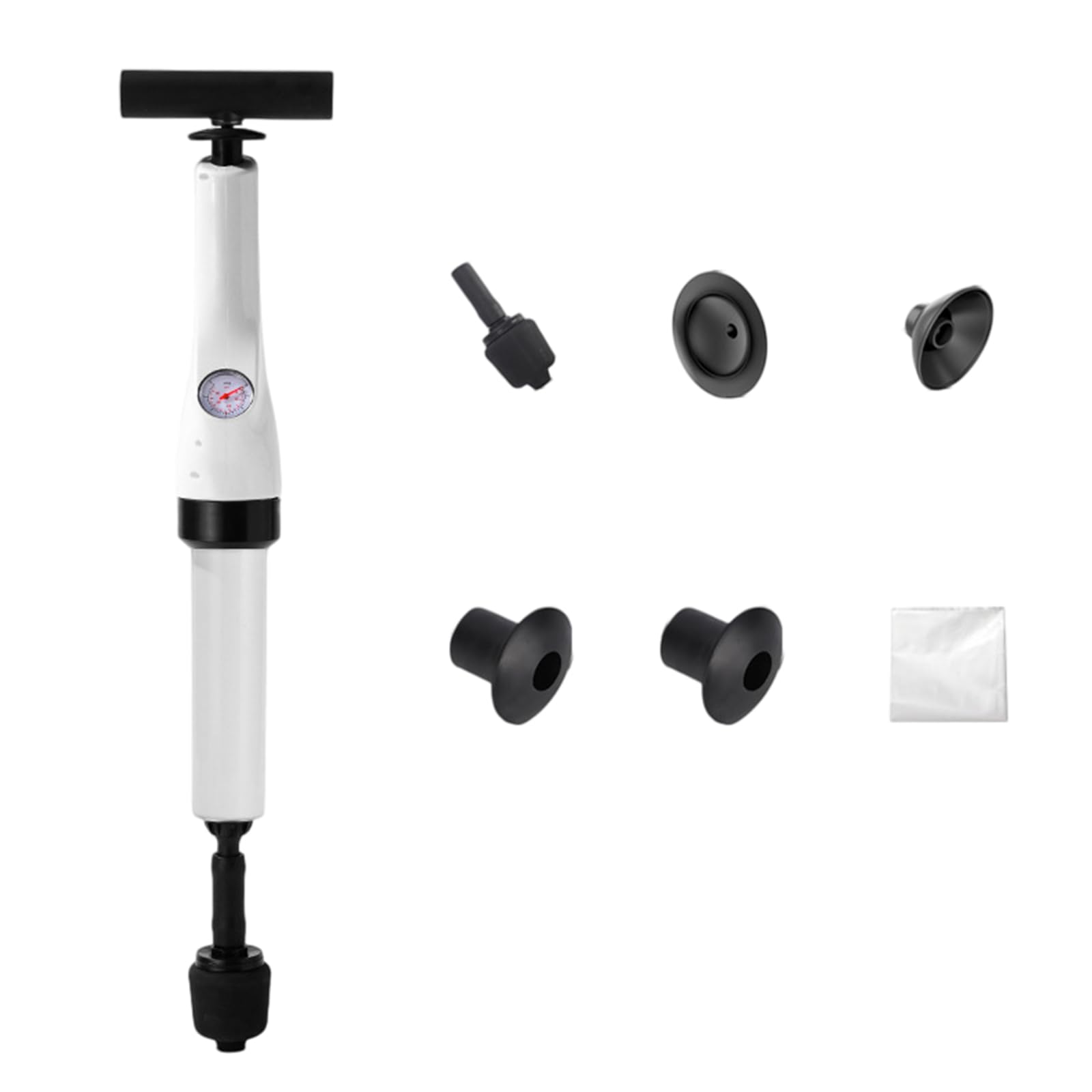 Tsophreniq Toilet Plunger Toilet Drain Cleaner High Pressure Air Plunger with 3/5 Nozzles for Sink Bathtub Pipe Clogs Drain Cleaner