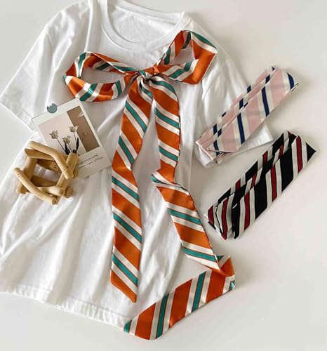 NIDMIDO 50s Skinny Silky Scarf Polka Dots Waistband Long Narrow Neckscarf Fashion Silky Headbands Accessories3