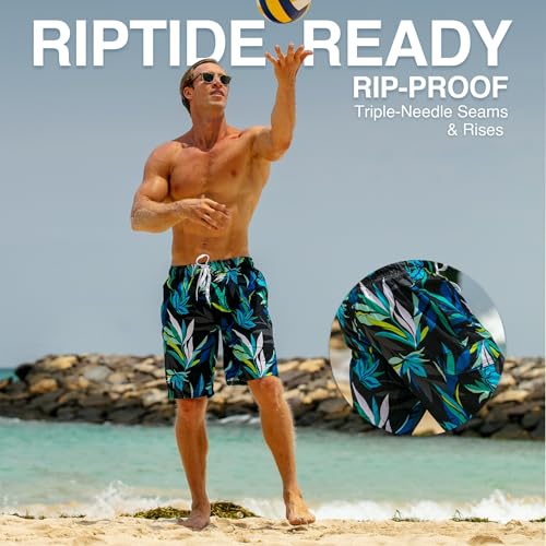 Image of Kanu Surf Men's Big Viper Extended Size Stripe Swim Trunk