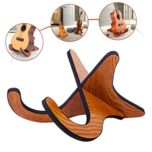 Vockvic Soporte de Madera para Ukelele, Desmontable Soporte de Guitarra Portátil Soporte de Instrumentos Musicales, Plegable Soporte para Violín MandolinaUkelele Banjo