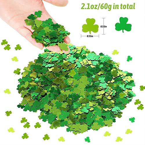 Image of FOIMAS Shamrock Table Confetti,2.1oz St Patrick's Day Foil Sequin Confetti Lucky Irish Clover Party Confetti Glitter for St Patrick's Day Party Decoration