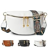 【Design Multifunzionale】Dotato di una cinghia alla moda larga 5 cm, questa borsa da pancia da donna può essere utilizzata non solo come marsupio, ma anche come borsa da petto da donna, borsa a tracolla da donna e borsa a tracolla da donna