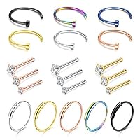Algopix Similar Product 13 - DBella Nose Ring Hoop 22G Nose Rings