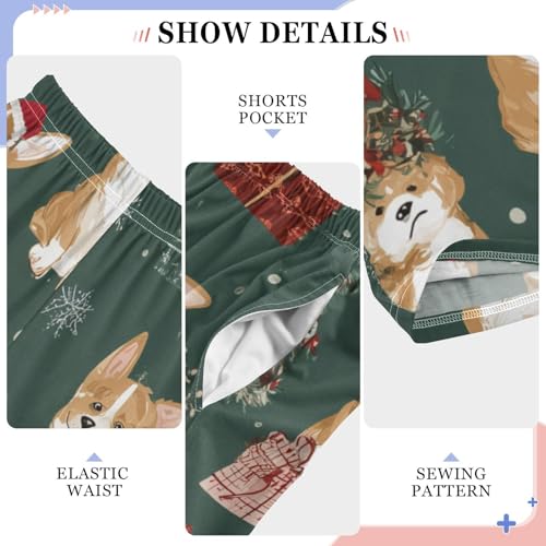 ZZXXB Puppy Dogs Xmas Trees Boys Long Pants Soft Trousers Elastic Waist Kids Lounge Bottoms with Pockets S-XL4