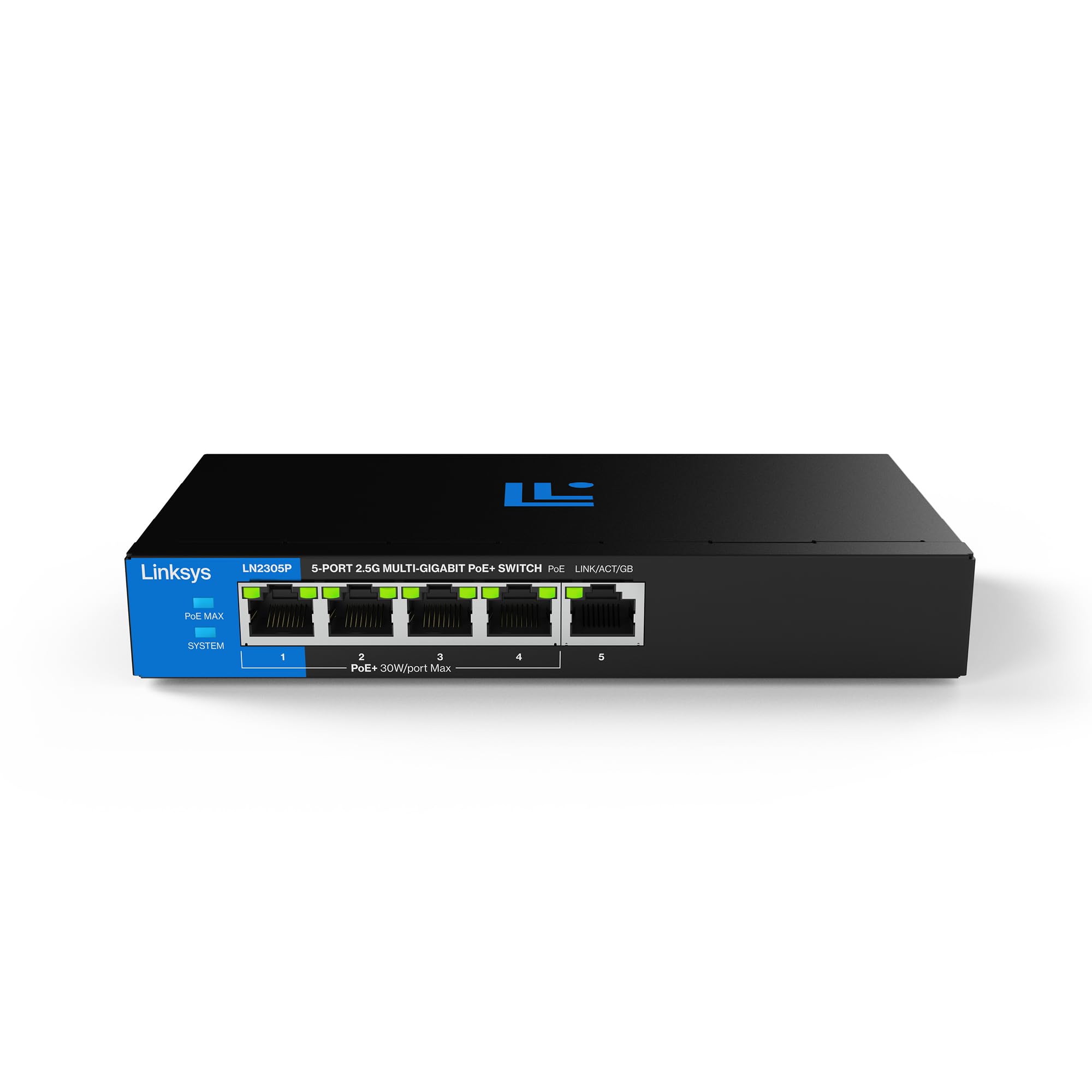 Linksys 5-Port, 2,5 G Multi-Gig Unmanaged PoE+-Switch | Energieeffizientes Ethernet | Full-Duplex-Flusskontrolle | Für kleine Büros/Home-Office | Lüfterloses Design & Metallgehäuse | 60-W-PoE-Leistung
