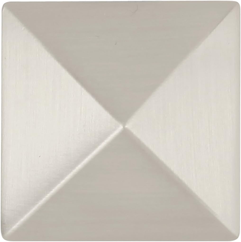 Hickory Hardware Studio Collection Knob 1-1/4 Inch Square Satin Nickel Finish (10 Pack)