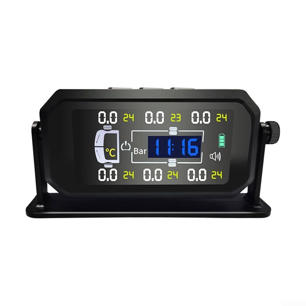 Caravan TPMS di monitoraggio della pressione dei pneumatici, camion rimorchio finestrino, schermo solare grande display display auto pressione pneumatici display 6 ruote sensore