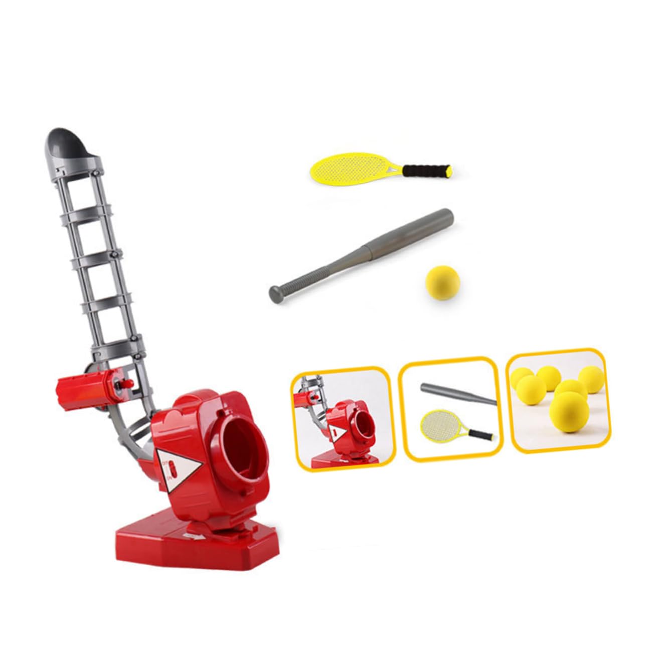 Machine Lanceur de Baseball Automatique en Plastique Rouge pour Garçon et Filles